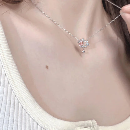 ✨ Kawaii Starry Zircon Pendant Necklace 🌟 | Cute Beaded Chain for Y2K Girls | Trendy Hip Hop Aesthetic Jewelry 🎀 | Perfect Gift for Moms & Besties! 💖