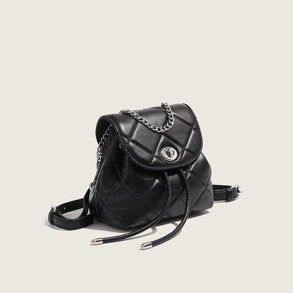 Kawaii 2024 Rhombus Chain Backpack 👜✨ | Cute White Women's Fashion Bag 🌸💖