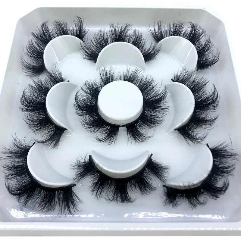 New 5 Pairs 8-25mm Natural 3D False Eyelashes Kit Mink Lashes Full Strip Look Whimsical Cute Glam 🌸✨