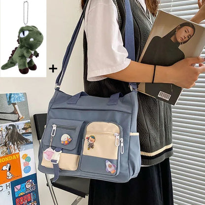 Kawaii Nylon Waterproof Satchel 👜✨ | Adorable Japanese Crossbody Messenger Bag for Students & Girls 🎒💖