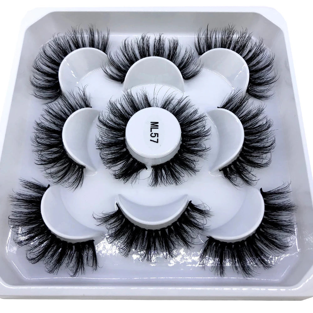 New 5 Pairs 8-25mm Natural 3D False Eyelashes Kit Mink Lashes Full Strip Look Whimsical Cute Glam 🌸✨