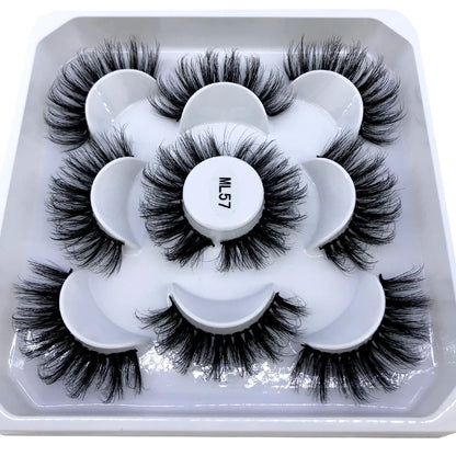 New 5 Pairs 8-25mm Natural 3D False Eyelashes Kit Mink Lashes Full Strip Look Whimsical Cute Glam 🌸✨