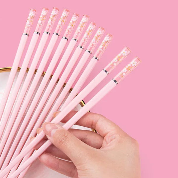 Kawaii Cherry Blossom Chopsticks 🌸✨ | Non-Slip Eco-Friendly Sushi Sticks 🍣💕