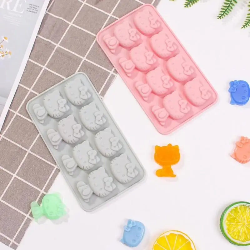Hello Kitty Ice Tray Silicone Mold Cute DIY Treats Set Sanrio 🎀🧁