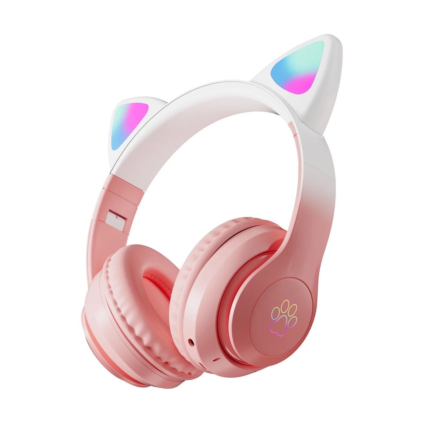 Kawaii Cat Ear Wireless Headphones 🐾🎧 RGB Lights & Microphone - Perfect Gift for Kids & Gamers! 🌟