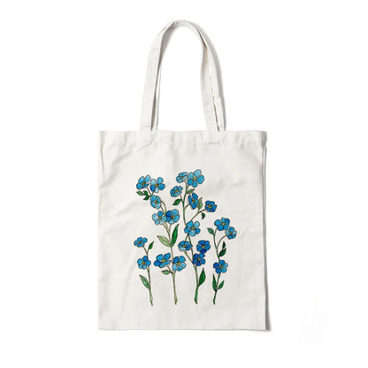 Kawaii Floral Canvas Tote 🌼💖 | Cute Eco-Friendly Shoulder Bag for School & Shopping 🌸✨