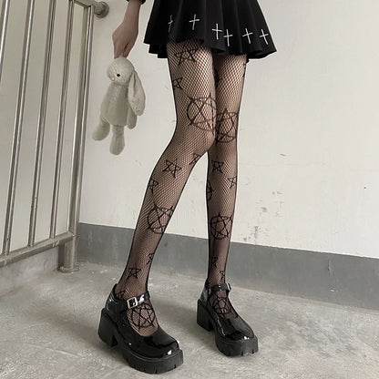 Chic Split Toe Socks With Strappy Lace Fishnet Stockings JK Lolita Knee High 😺🧦✨