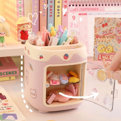 Kawaii Multi-Grid Piggy Desk Organizer 🐷✨ Cute & Fun Pencil Holder for Office Stationery! 🖊️🌈