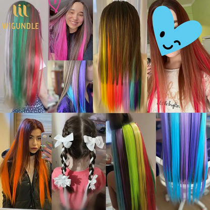 18 Color ClipIn Hair Extensions 22 Inch High Gloss Straight Wig For Women 💖