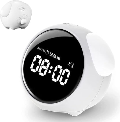 Cute Cartoon Digital Alarm Clock 🌈✨ - Adorable Touch-Sensing Emotion Clock for Kids! 🕰️💕