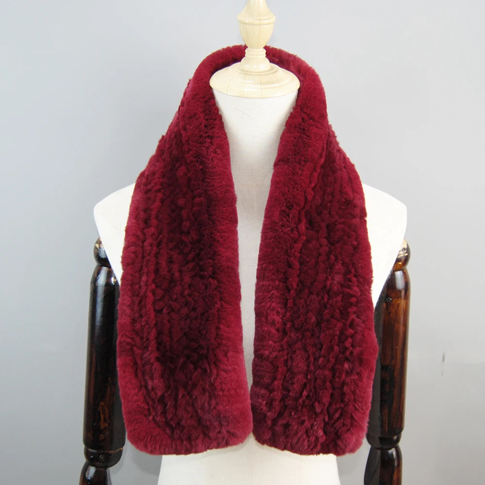 Lux Rex Rabbit Fur Scarf For Women Real Fur Warmth 🧣 Cozy Elegance ❄️