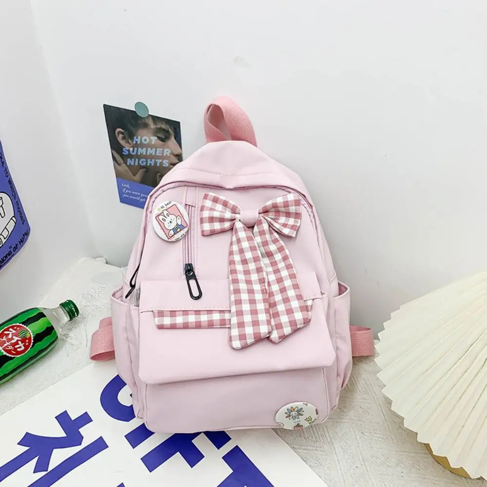 Kawaii Bow Backpack 🎀 | Cute & Spacious Nylon School Bag for Kids 🌟 | Perfect for School & Outdoor Adventures 🏞️