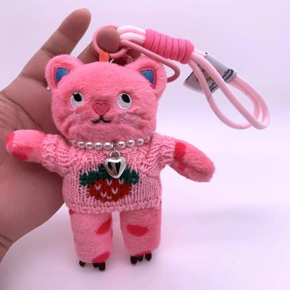 Pink Cat Plush Keychain Charm For Bags And Keys 15cm 🐱🎀