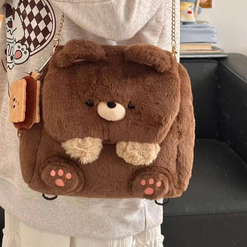 Bear-y Cute Plush Backpack 🎒💖 - Perfectly Playful School Companion! 🐻✨