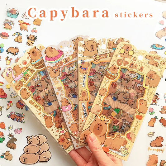 ✨ Adorable Capybara Sticker Set 🌟 Cute School Supplies & Diary Decor 🐾 Perfect for Scrapbooking & Sketchbooks! 📚💕 - Pixie Quill