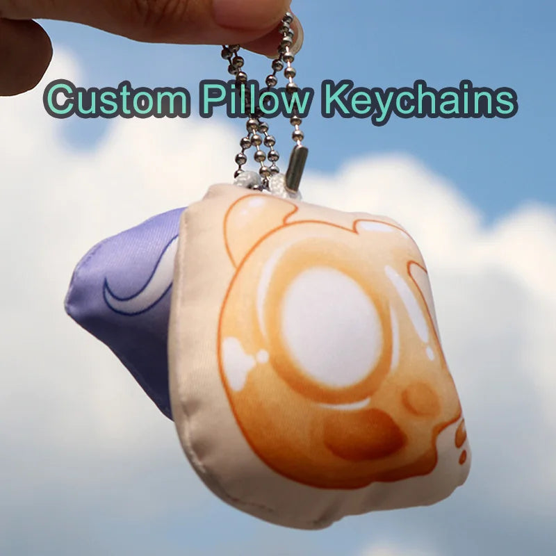 Kawaii Custom Pillow Keychains 🐱✨ Personalized Cartoon Cat Charms | Adorable Anime Keychains for Girls & Babies 💖🎁