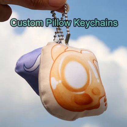 Kawaii Custom Pillow Keychains 🐱✨ Personalized Cartoon Cat Charms | Adorable Anime Keychains for Girls & Babies 💖🎁