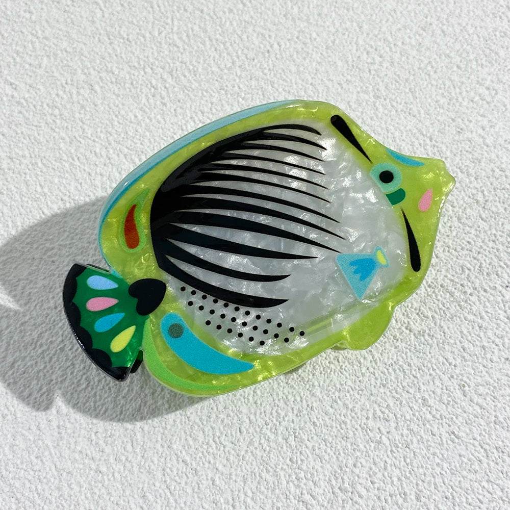 Oversize Acetate Marine Animal Hairpin Set Tortoise Turtle Fish Shark Clips 🐢🐟🦈