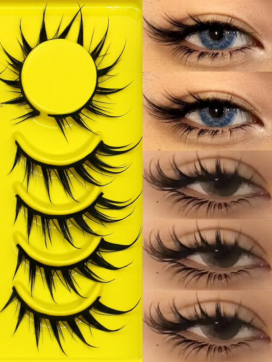 Cat Eye Lashes Manga Style 3D Faux Mink Lashes Winged Wispy Cross Natural Elongated Look 😺✨