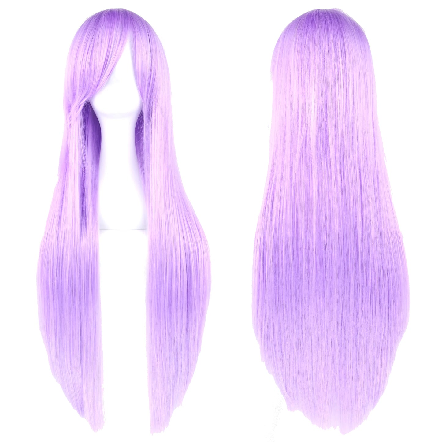 Enchanted White Purple 80cm Long Cosplay Wig for Women Synthetic Hair Straight Party Glam ✨💜