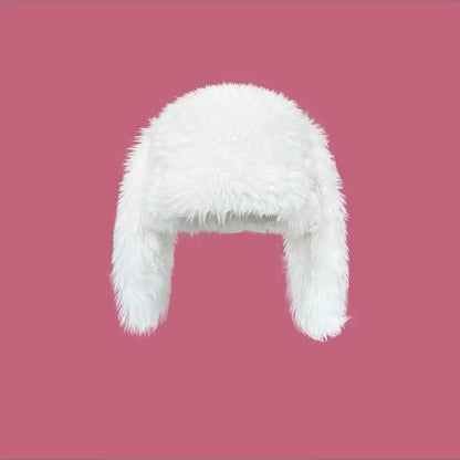 Whimsical Rabbit Ears Plush Hat Winter Warmth Ear Protection Women Beanie 🐰