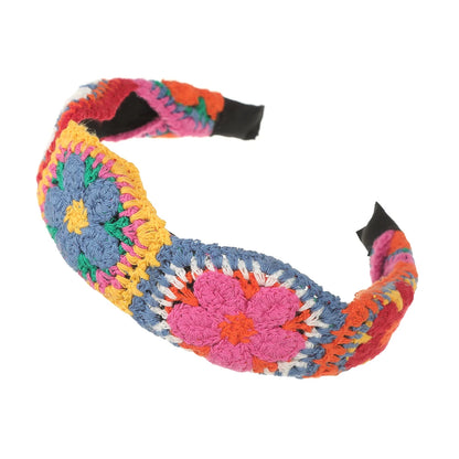 Kawaii Knitted Headbands 🌸✨ Cute Non-Slip Wide Hairbands for Women - Trendy Ethnic Style!