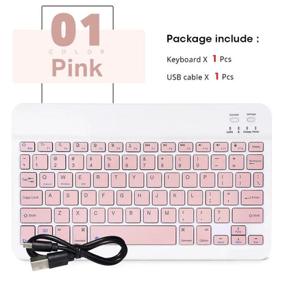 Cute & Compact 10-Inch Bluetooth Mouse & Spanish Keyboard Set for iPad & Tablets 🐾✨ Perfect for On-the-Go!