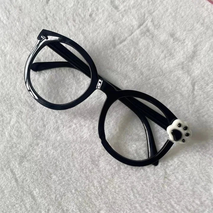 Kawaii Cat Paw Glasses Frame 🐾✨ | Y2K Anime Retro Eyewear 🎀 | Cute Decorative Gift 🎁 for Cosplay & Parties!