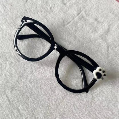 Kawaii Cat Paw Glasses Frame 🐾✨ | Y2K Anime Retro Eyewear 🎀 | Cute Decorative Gift 🎁 for Cosplay & Parties!