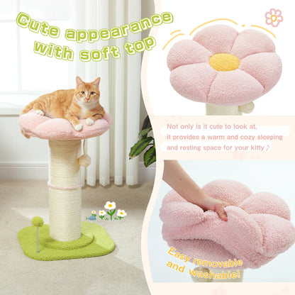 Flower Pink Cat Tree Indoor Scratching Post With Thick Sisal 🐾🌸