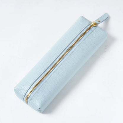 Kawaii Custom Cow Leather Pencil Case ✨🎨 - Adorable Personalized Zipper Bag for Students & Professionals! 🌈🖊️