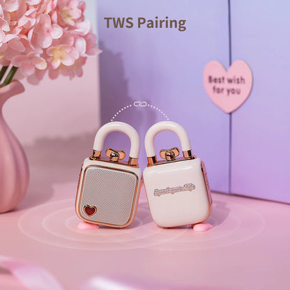 Kawaii Divoom LoveLock Mini Bluetooth Speaker 🎶✨ - Adorable Retro White Noise Sleep Aid for Cozy Bedrooms! 🛌💖