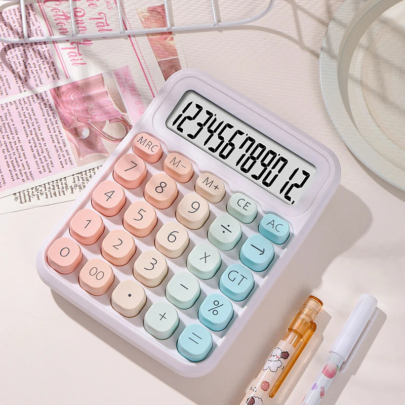 Kawaii Dual Power Calculator 🌈✨ | 12-Digit Fun for Home, School & Office 📚🖥️ | Adorable Accounting Buddy! 💖