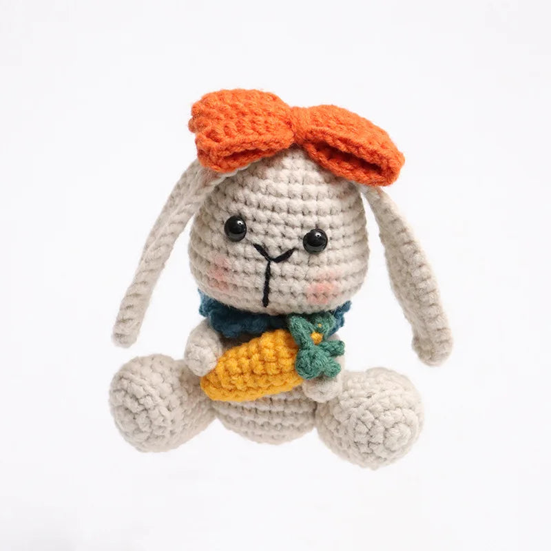 Handmade Knitted Rabbit Keychain Plush Ornament Cute Crochet Bunny Pendant 🧶🐰🎀