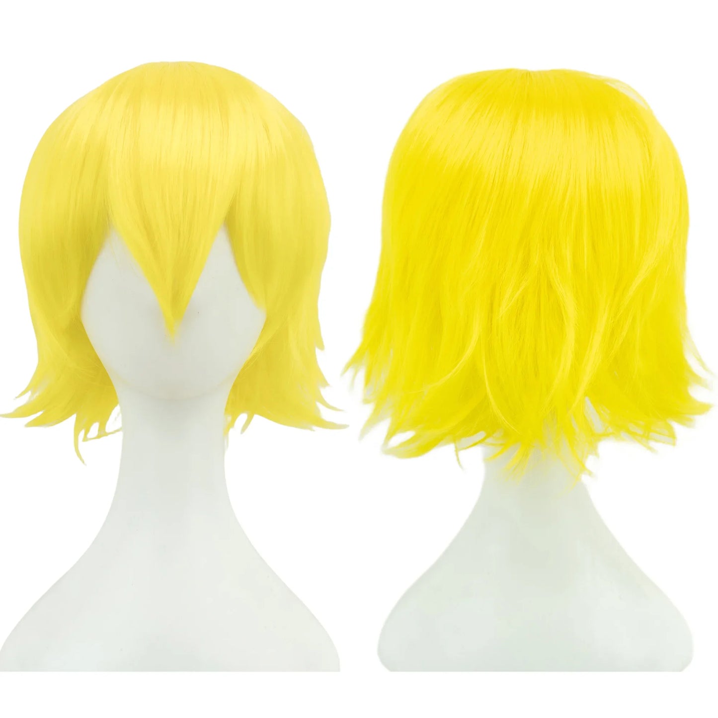 Synthetic Unisex 12 Inches Short Cosplay Bob Wig With Bangs Pink Blonde Orange Halloween Lolita Look 🎀✨
