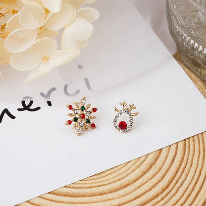 Delicate Snowflake Charm Stud Earrings Women Christmas Gift Crystal Zircon ❄️✨