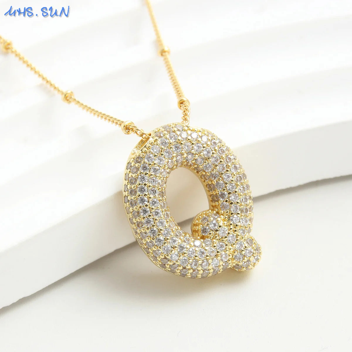 Kawaii Gold Plated Balloon Letter Necklace 🎈✨ | Chunky Initial Pendant Jewelry for Trendy Women 👩‍🎤💖