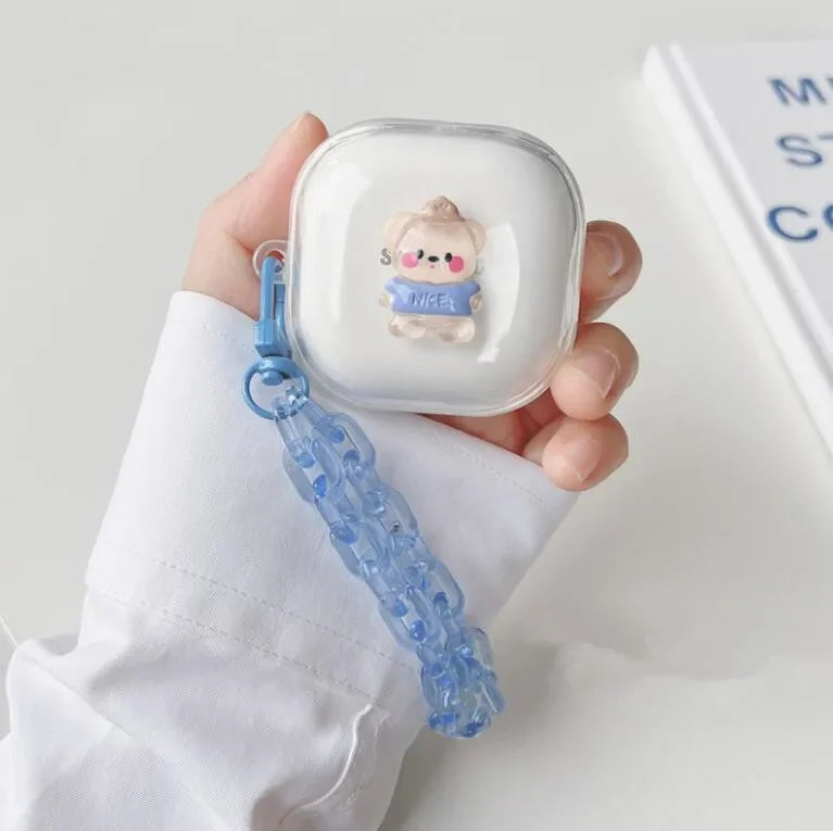 🥰 Adorable Cartoon Earbud Case 🎀 for Samsung Galaxy Buds | Cute Silicone Cover with Bracelet Charm 🌟 - Pixie Quill