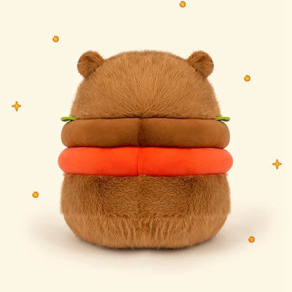 Kawaii Capybara Burger Plushie 🍔✨ | Adorable Soft Stuffed Animal Pillow for Cuddly Comfort 🐾💖