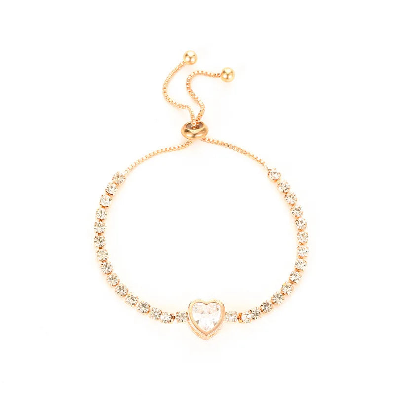 Kawaii Sparkle ✨ Cute Gold Color Tennis Bracelets with Colorful Cubic Zirconia for Women & Girls 🎀 Perfect Party Jewelry Gifts!