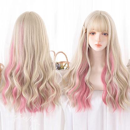 Cute Ombre Blonde & Black Double Ponytail Lolita Wig 🎀✨ - Kawaii Cosplay Hair with Bangs for Harajuku Style! 💖👸
