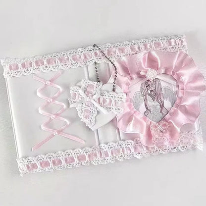 Pastel Kpop Photocard Binder With Ribbon Holder Keychain 🎀 Cute School Supplies