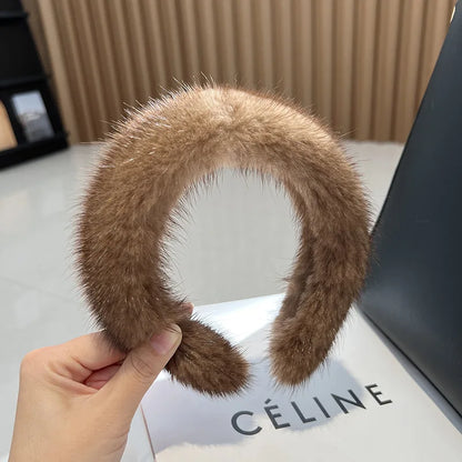 ✨ Kawaii Luxury 100% Real Mink Fur Headband 🎀 | Cozy Winter Hair Hoop for Stylish Ladies 🌟 | Perfect Furry Gift! 🎁