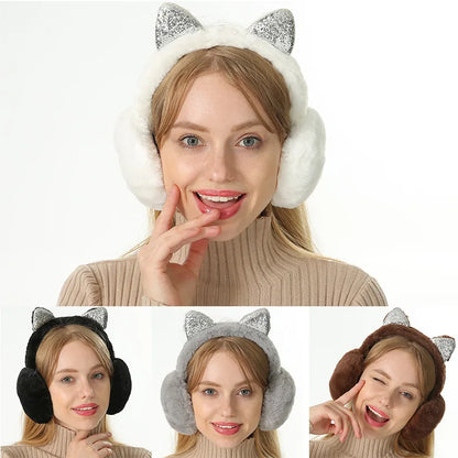 Kawaii Cat Ear Plush Earmuffs 🐾❄️ Cozy Warmth for Girls & Kids!