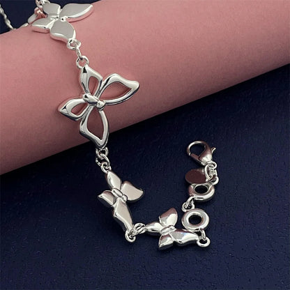 Kawaii 925 Sterling Silver Butterfly Bracelet 🦋✨ | Adorable Women's Engagement Jewelry Gift