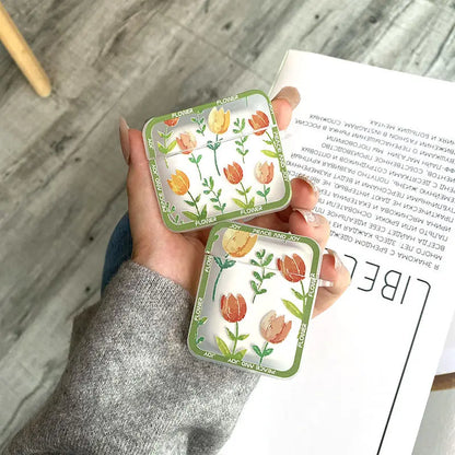 🌸 Cute Floral Silicone Case for AirPods 🌼 Stylish Earphone Cover with Keyring for Girls 🎀 - Pixie Quill