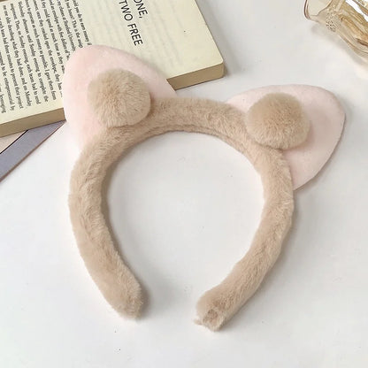 Kawaii Plush Bear Ear Headband 🐻✨ - Adorable Non-Slip Hair Accessory for Makeup & Daily Fun 💖🎀