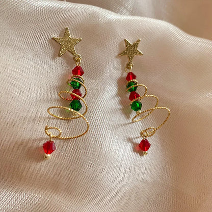 Christmas Red Bow Snowflake Drop Earrings For Women Long Party Jewelry Gift 🎀❄️✨