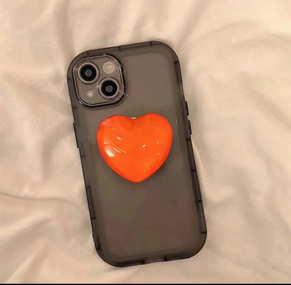 Phone Holder Popular Socket Griptok Finger Grip Bracket Stand Love Heart Ins Style Cute Poping Pink White Cellphone Accessory - Pixie Quill