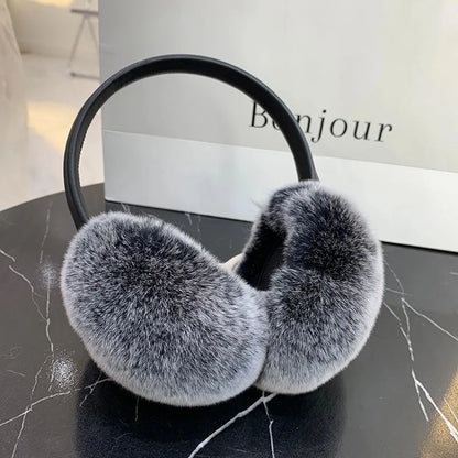 Natural Rex Rabbit Fur Ear Muffs For Women And Kids Cozy Winter Warmth 🐰